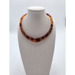 Vintage Tortoiseshell Style Collar Necklace | Taiwan Made | Open Cuff Choker...